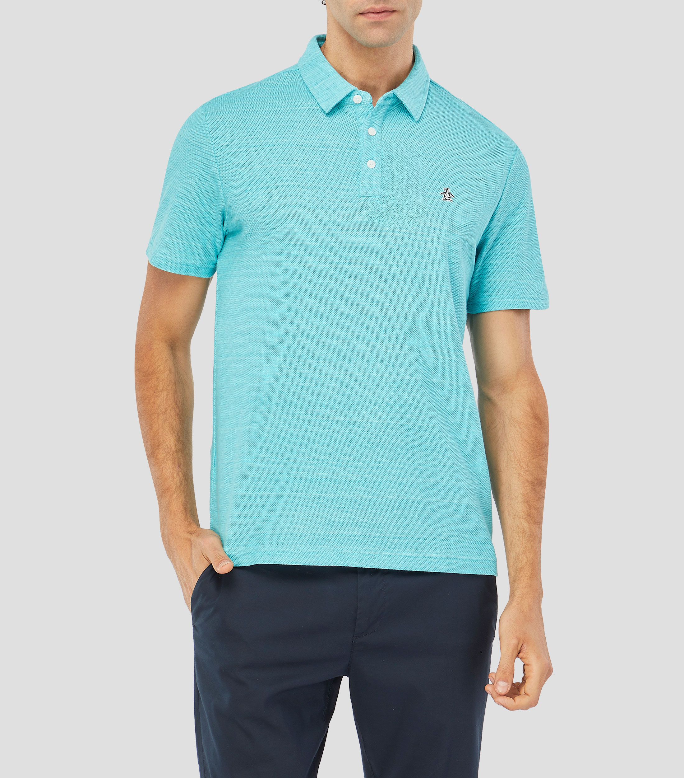 Playera tipo polo manga corta lisa Hombre